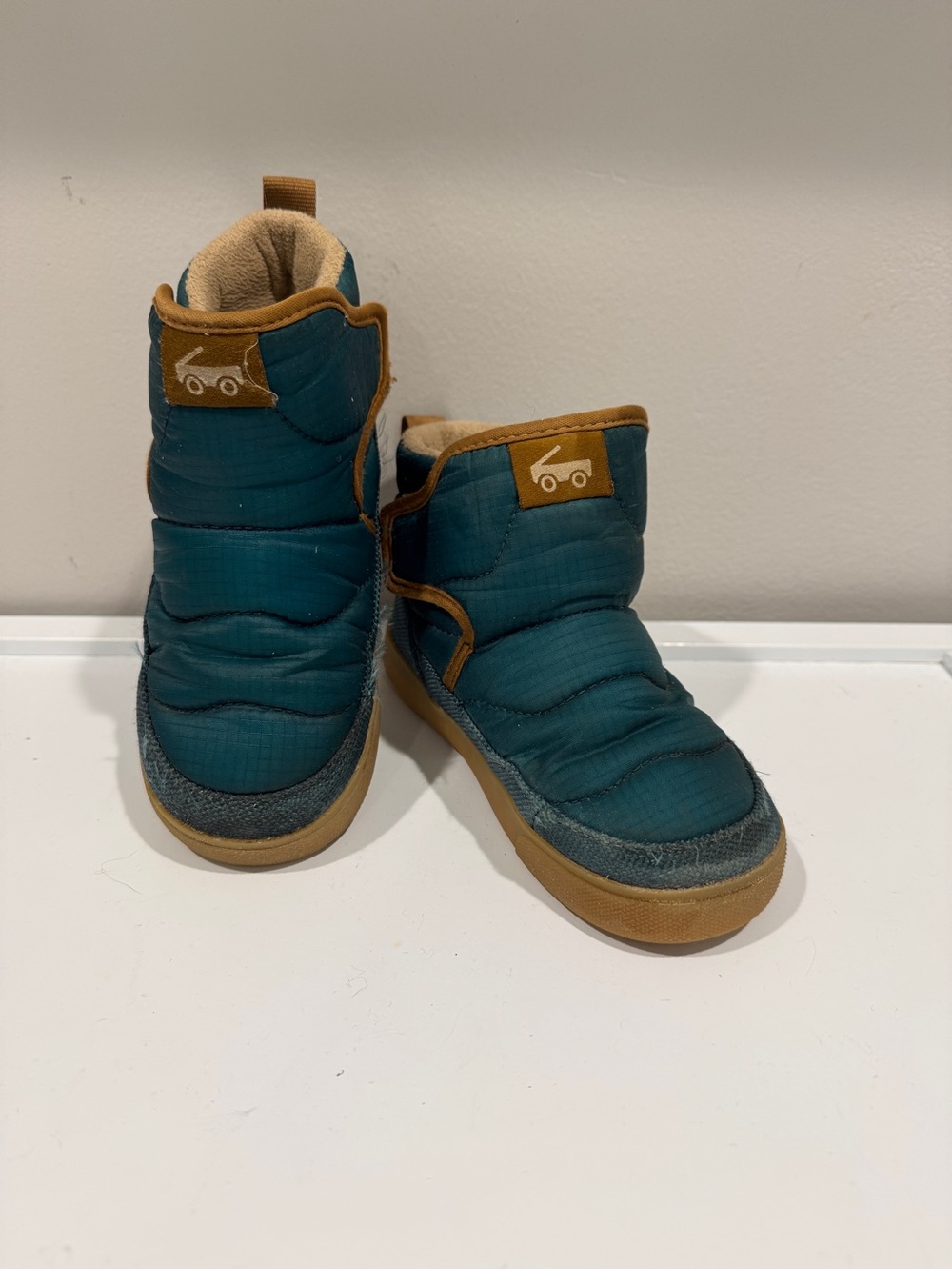 See Kai Run Teal and Brown Kids Slip-On Boots
